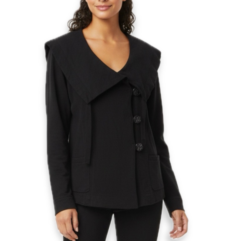 Lucky Brand Black Cotton Lightweight Jacket Size Medium